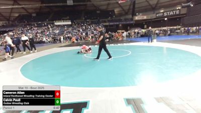 92 lbs Cons. Semis - Cameron Allan, Inland Northwest Wrestling Training Center vs Calvin Paull, Outlaw Wrestling Club