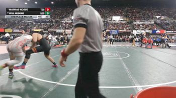 A - 157 lbs 3rd Place Match - Will Nedens, Hardin vs Mathias Hogue, Three Forks/Ennis