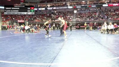 3A-150 lbs Cons. Round 2 - Laith Alawneh, Iowa City, City High vs Brady Jennings, Clinton