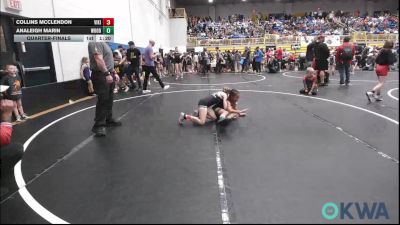 70 lbs Quarterfinal - Collins Mcclendon, Viking Wrestling Club vs AnaLeigh Marin, Woodward Youth Wrestling