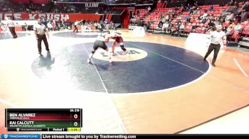 3A 215 lbs Quarterfinal - Ben Alvarez, Yorkville (H.S.) vs Kai Calcutt, Wilmette (Loyola Academy)