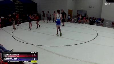 100 lbs Round 4 (6 Team) - Charlee Lane, Nebraska Blue Girls vs Zainab Albadri, Team Missouri Girls