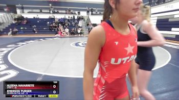 120 lbs Finals (2 Team) - Emerson Purser, Sisters On The Mat vs Aleena Navarrete, Utah 1