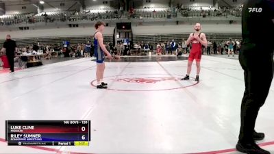 120 lbs Quarterfinal - Luke Cline, Missouri vs Riley Sumner, Bonhomme Wrestling