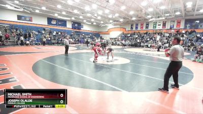 157 lbs Champ. Round 1 - Michael Smith, Milwaukee School Of Engineering vs Joseph Olalde, Ferrum College