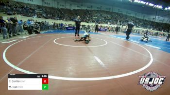 52 lbs Round Of 32 - Cooper Carlton, Cowboy Wrestling Club vs McCoy Hall, Randall Youth Wrestling Club