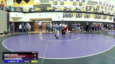 92 lbs 2nd Place Match - Derek Rogers, Franklin Central Wrestling Club vs Maximus Kleeberg, The Fort Hammers Wrestling