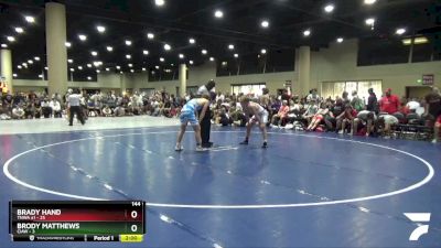 144 lbs Round 1 (32 Team) - Brady Hand, TNWA #1 vs Brody Matthews, CIAW