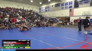 220 lbs Cons. Round 2 - Benjamin Medina, Tustin High School vs Michael Trejo, Cataline`s Wildcats