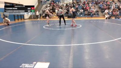 132 lbs Quarterfinal - Carson Bergstreser, Buffalo vs Caysen Ross, Burns/Pine Bluffs