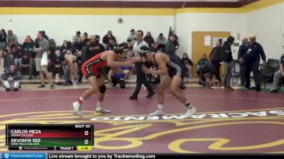 157 lbs Cons. Round 3 - Carlos Meza, Sierra College vs Devonya Kee, West Hills College