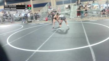 130 lbs 3rd Place - Emily Marlowe, Red Star Wr Ac vs Marley Nelson, Santa Ana HS