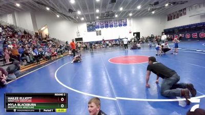 74 lbs Round 2 - Hailee Elliott, Windy City Wrestlers vs Myla Blackburn, Riverton USA Wrestling