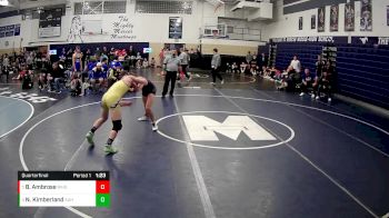 139 lbs Quarterfinal - Brennan Ambrose, Ringgold Hs vs Noah Kimberland, Avella Area Hs