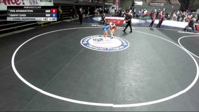 110 lbs Cons. Quarters - Eva Afanasyeva, Ayala High School Wrestling vs Savvy Choi, Rancho Bernardo High School Wrestling