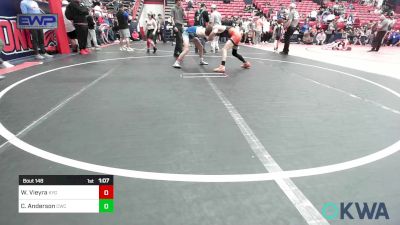 98 lbs Semifinal - Walker Vieyra, Kansas Young Guns vs Calib Anderson, Cowboy Wrestling Club