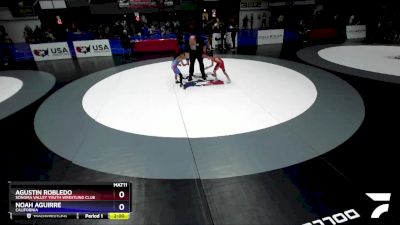 53 lbs Quarterfinal - Agustin Robledo, Sonoma Valley Youth Wrestling Club vs Noah Aguirre, California