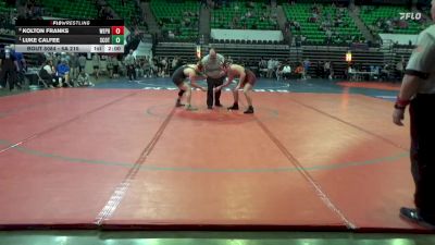 5A 215 lbs Quarterfinal - Luke Calfee, Scottsboro vs Kolton Franks, West Point High School