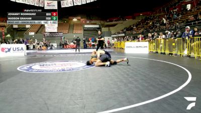 Junior Boys - 157 lbs Champ. Round 2 - Jovanny Rodriguez, Rancho Buena Vista High School Wrestling vs Hudson Graham, Frontier High School Wrestling