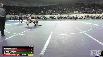 5A-165 lbs Quarterfinal - Alfredo Zapata, Santa Fe South HS vs SHANE LOVEJOY, Newcastle