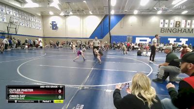 57 lbs Quarterfinal - Creed Day, Evanston Elite vs Cutler Phister, Team Prestige