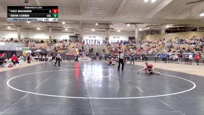 AA 126 lbs 3rd Place Match - Devin Corbin, Collierville High School vs Colt Maughon, Cleveland High School