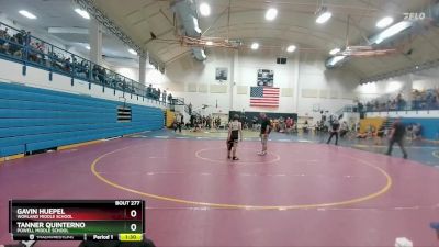 85-91 lbs Round 3 - Gavin Huepel, Worland Middle School vs Tanner Quinterno, Powell Middle School