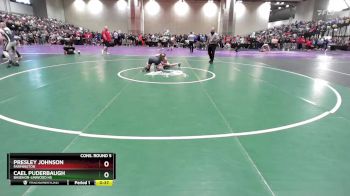 132 lbs Cons. Round 5 - Cael Puderbaugh, Basehor-Linwood HS vs Presley Johnson, Farmington