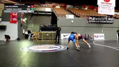 Junior Boys - 120 lbs Quarters - Gabriel Dela Rosa, Monterey Peninsula Wrestling Club vs Luke Villarreal, Wright Wrestling Academy