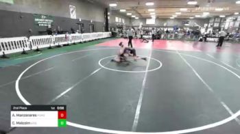 114 lbs 2nd Place - Anthony Manzanares, Pomona Elite vs Carsen Malcolm, Gering Grinders