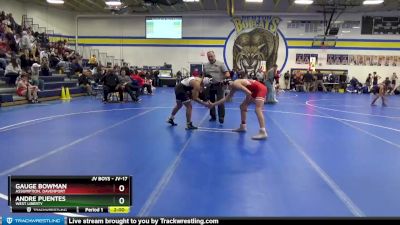 JV-17 lbs Round 3 - Andre Puentes, West Liberty vs Gauge Bowman, Assumption, Davenport