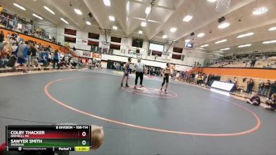 108-114 lbs Round 3 - Sawyer Smith, Sheridan vs Colby Thacker, Greybull MS