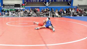 184 lbs Cons. Round 5 - Zachary Miller, Johnson & Wales (ri) vs Roman Martinez, Wesleyan (ct)