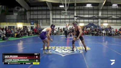165 lbs Champ. Round 1 - Jack Reusing, Wesleyan University (Connecticut) vs Cooper Pontelandolfo, New York University