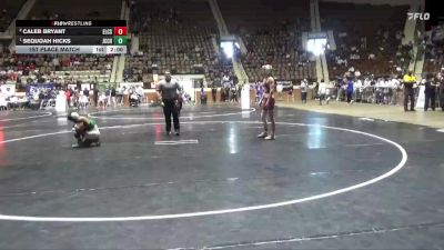 5A 120 lbs 1st Place Match - Sequoah Hicks, John Carroll Catholic HS vs Caleb Bryant, Elmore County School