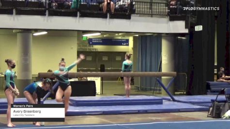 Avery Greenberg - Women's Pairs, Lake City Twisters - 2021 Women's Xcel Region 4 Championships