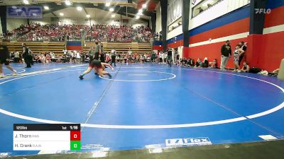 120 lbs Quarterfinal - Jack Thorn, HURRICANE WRESTLING ACADEMY vs Hazen Crank, R.A.W.