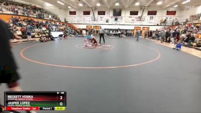 98 lbs Cons. Round 2 - Jasper Lopez, Lovell Middle School vs Beckett Vosika, Riverton Middle School