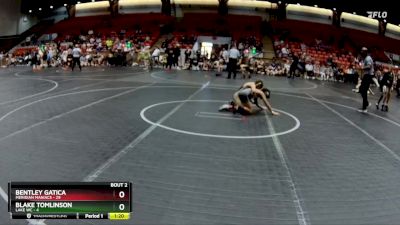 76 lbs Round 1 (8 Team) - Bentley Gatica, Meridian Maniacs vs Blake Tomlinson, Lake WC