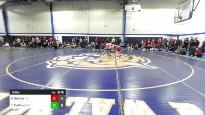 133 lbs Quarterfinal - Brett Redner, Rhode Island College vs Chris DeRosa, New England College