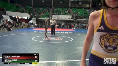 5A 120 lbs Quarterfinal - Kanon Kyser, Springville vs Kortez Samuels, Jasper