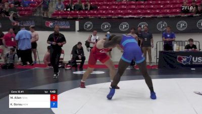 92 kg Cons 16 #1 - Marcus Allen, Texas vs Kwasi Bonsu, New York