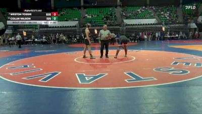 6A 215 lbs Champ. Round 1 - Collin Wilson, Fort Payne vs Weston Tossie, Mortimer Jordan HS