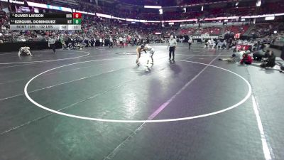 132 lbs 5th Place Match - Oliver Larson, River Falls vs Ezequiel Dominguez, Kenosha Indian Trail