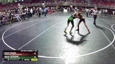 95 lbs Cons. Round 2 - Cruz Mason, Broken Bow Wrestling Club vs Miles Ostronic, Westside Wrestling Club