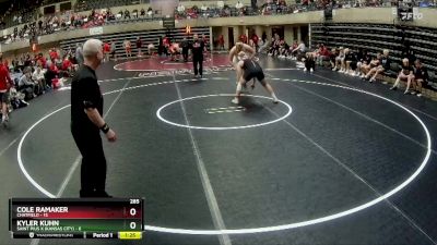 285 lbs Round 2 (4 Team) - Kyler Kuhn, Saint Pius X (Kansas City) vs Cole Ramaker, Chatfield