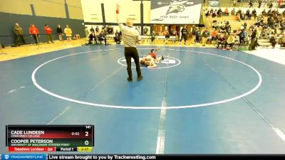 141 lbs Cons. Round 2 - Cooper Peterson, University Of Wisconsin-Stevens Point vs Cade Lundeen, Concordia College