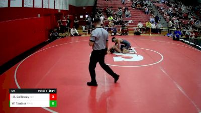 127 lbs Cons. Semi - Bryson Galloway, North East Hs vs Wyatt Taubler, River Valley Hs