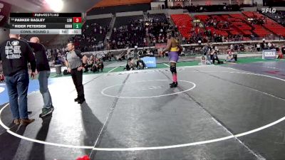 5A 285 lbs Cons. Round 2 - Parker Bagley, Lewiston vs Rider Petersen, Bonneville