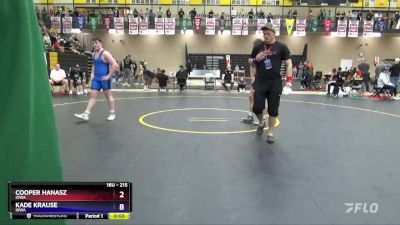 215 lbs Quarterfinal - Cooper Hanasz, Iowa vs Kade Krause, Iowa